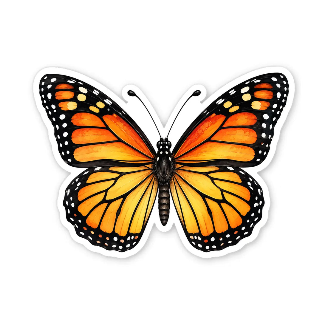 Orange monarch butterfly die-cut vinyl sticker