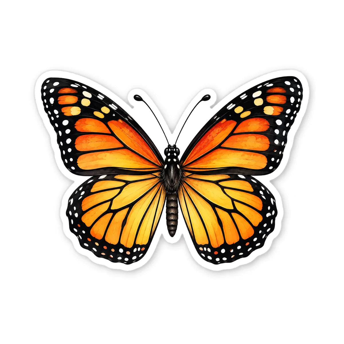 Orange monarch butterfly die-cut vinyl sticker