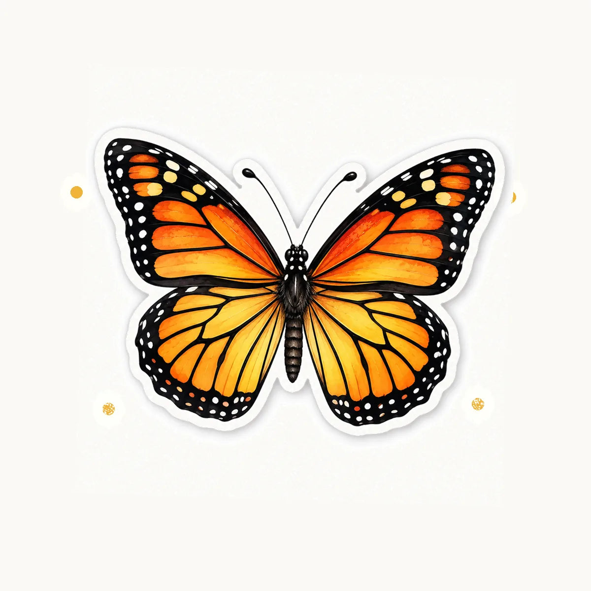 Butterfly die-cut vinyl sticker with nature theme presentation