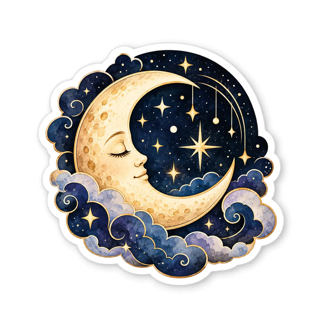 Celestial moon and stars vinyl sticker