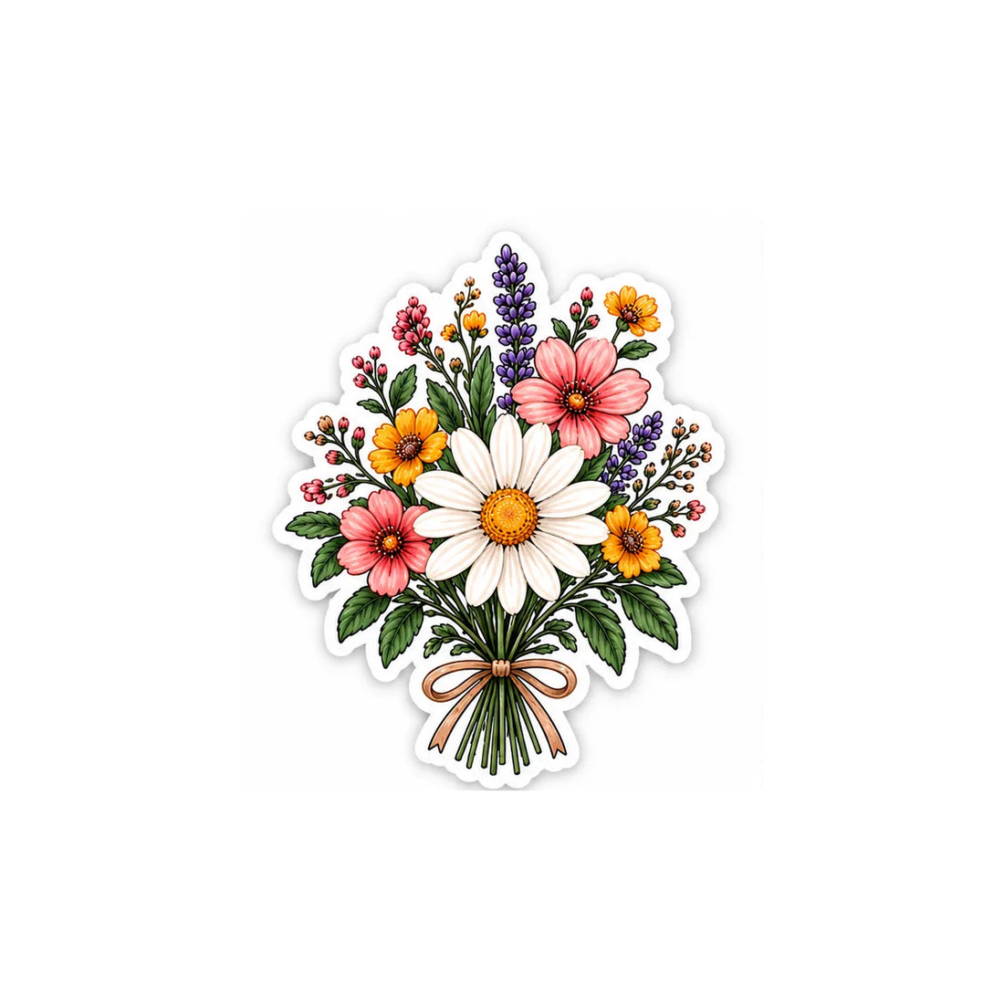 Botanical flower vinyl die-cut sticker hero image