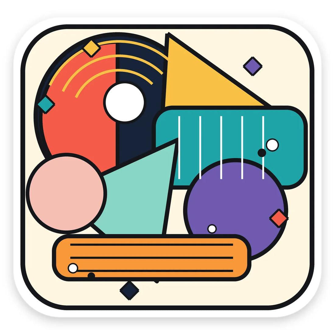 Geometric modern abstract die-cut vinyl sticker