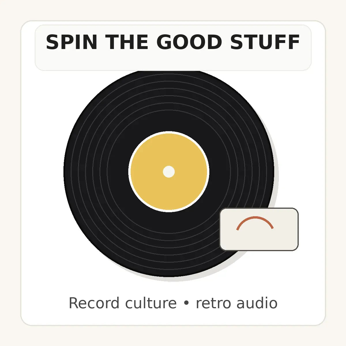 Retro vinyl record music sticker