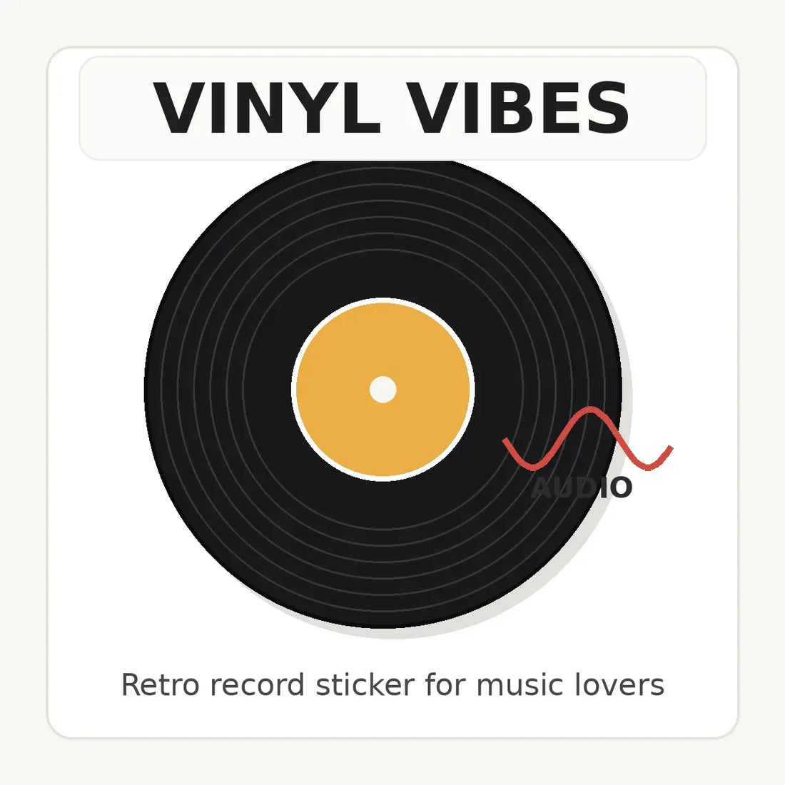 Vinyl Vibes retro record music sticker